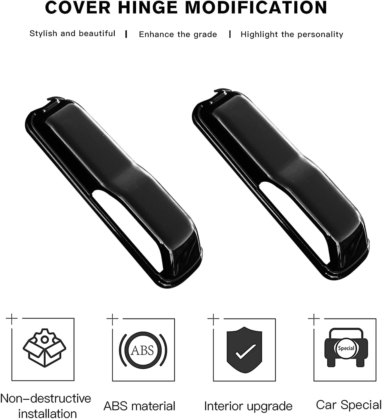 CheroCar JL JT Engine Hood Hinge Cover Decoration Cover Stickers Exterior Accessories for Jeep Wrangler JL JLU Sports Sahara Freedom Rubicon Unlimited 2018-2026 & Gladiator JT 2/4-Door