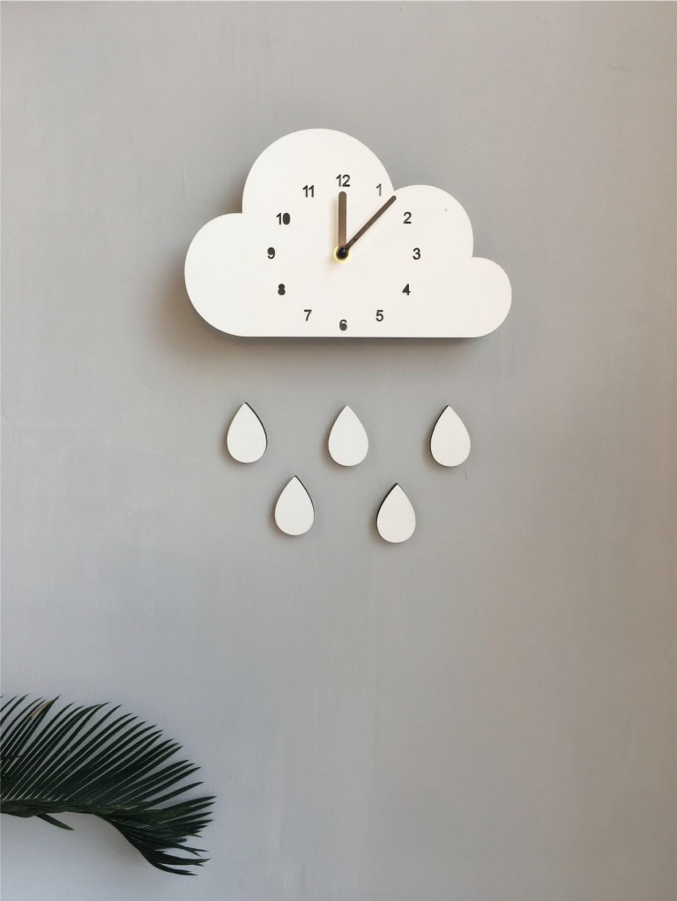 Sunlink Cute Cloud Raindrop 3D Wall Clocks For Living Room Bedroom Kid's Room Decoration Home Decor