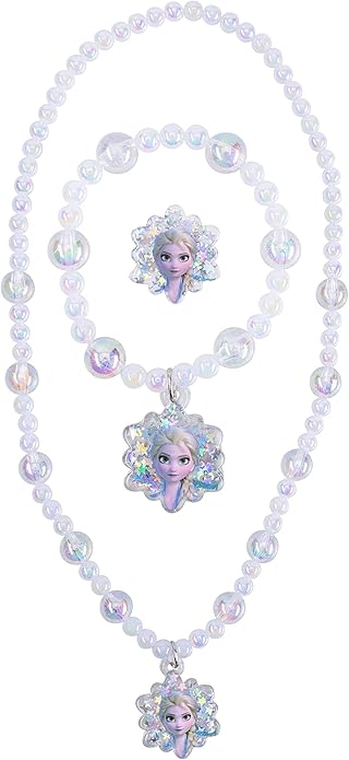 LUV HER Girls Jewelry Set - Dress Up Toy Jewelry Box Set with Bead Necklaces, Bracelets, and Rings - Frozen Play Accessories - Ages 3+