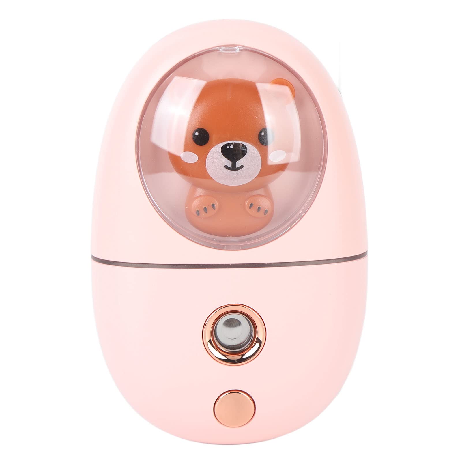 Facial Mist Sprayer, 35ml Face Humidifier Portable Facial Sprayer, USB Rechargeable Mini Eye Face Humidifier, Cute Animal Mini Face Steamer, Moisturizing Atomization Humidifier (Pink)