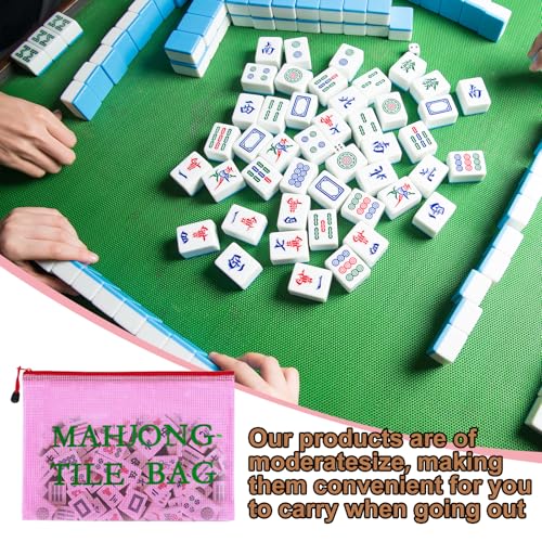 Bolsas rosas para fichas de Mahjong, pack x2 miniatura 6