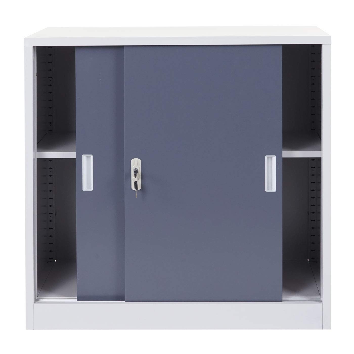 Mendler Arredo Ufficio archivio classificatore HWC-F41 Acciaio Ante scorrevoli 45x90x90cm - Antracite