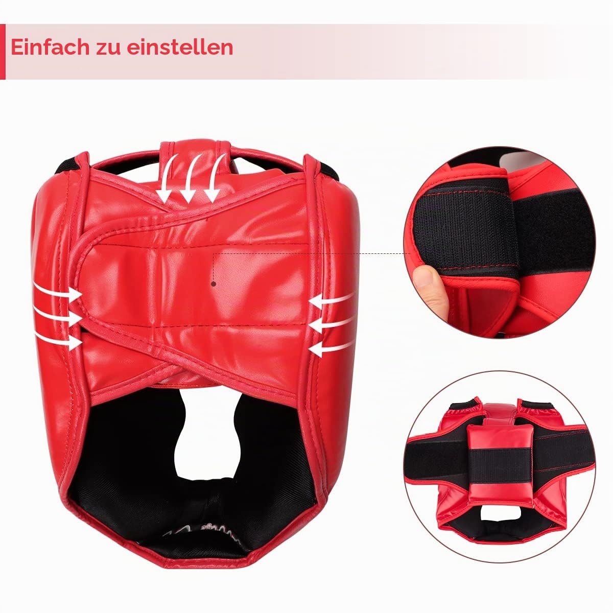 Box-Kopfbedeckung für Kinder und Erwachsene, PU-Leder, MMA Helm für Traning, Kickboxen, MMA Muay Thai, Sparring, Kampfsport, Karate, Taekwondo