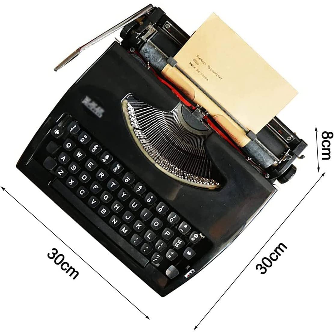 Traditionelle manuelle Schreibmaschine, Maschinenschreibmaschine, englische Vintage-Schreibmaschine mit manueller Schreibmaschine – inklusive Doppelspule, schwarz-rotes Farbband, tragbar und E