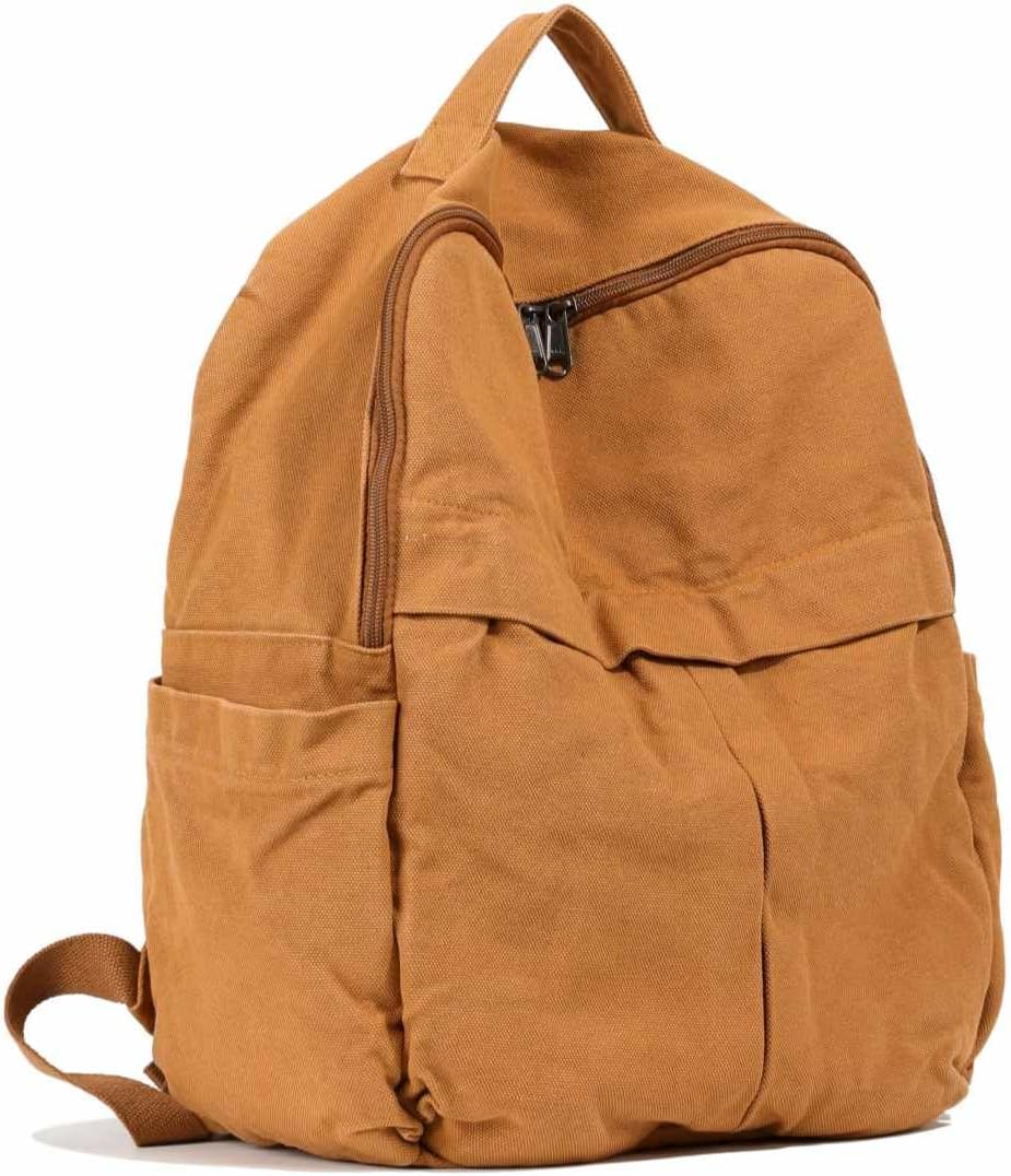 MaxxCloud Cute College Laptop Backpack for Women, Heavy Cotton, Retro Canvas Backpack Travel Bag