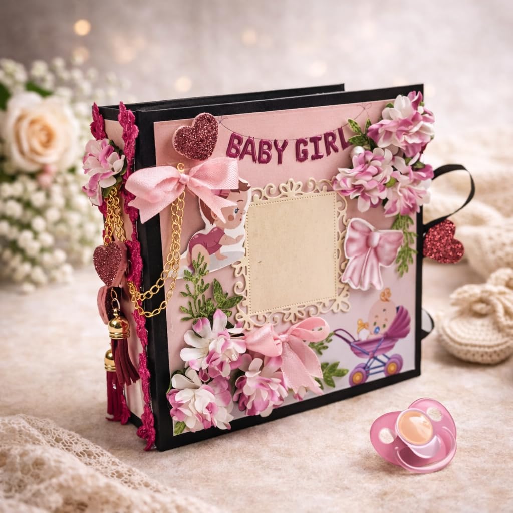 Handmade Scrapbook - Baby Girl Theme - 12 Month Of Happiness-picture-15