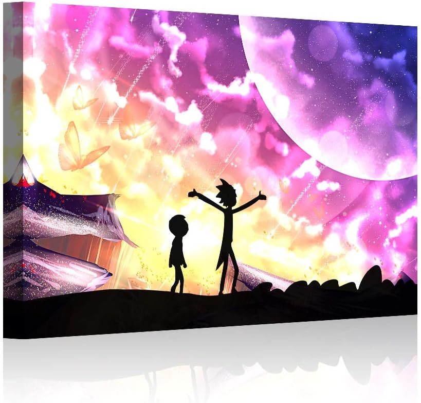 HAOSHUNDA Rick Posters and Morty Canvas Wall Art Oil Painting Posters On Canvas Posters and Prints Decorations Wall Art Picture Living Room Wall Ready to Hang