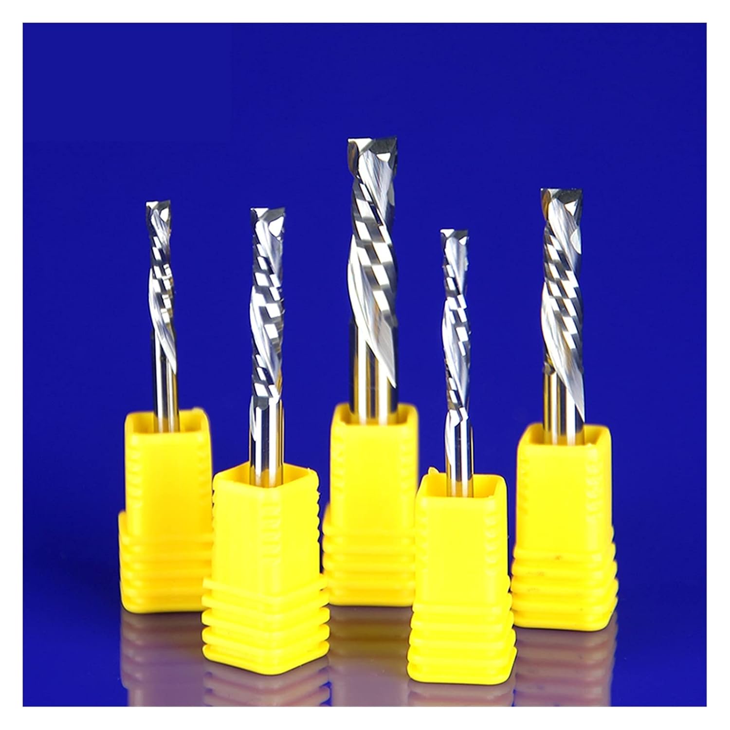 End Mill Cutter CNC Bit Double Flutes Composite Cutter Wood Cutter End Mill Carbide Woodworking Milling Engraving Machine CNC Tools Router Bit(4x4x22)