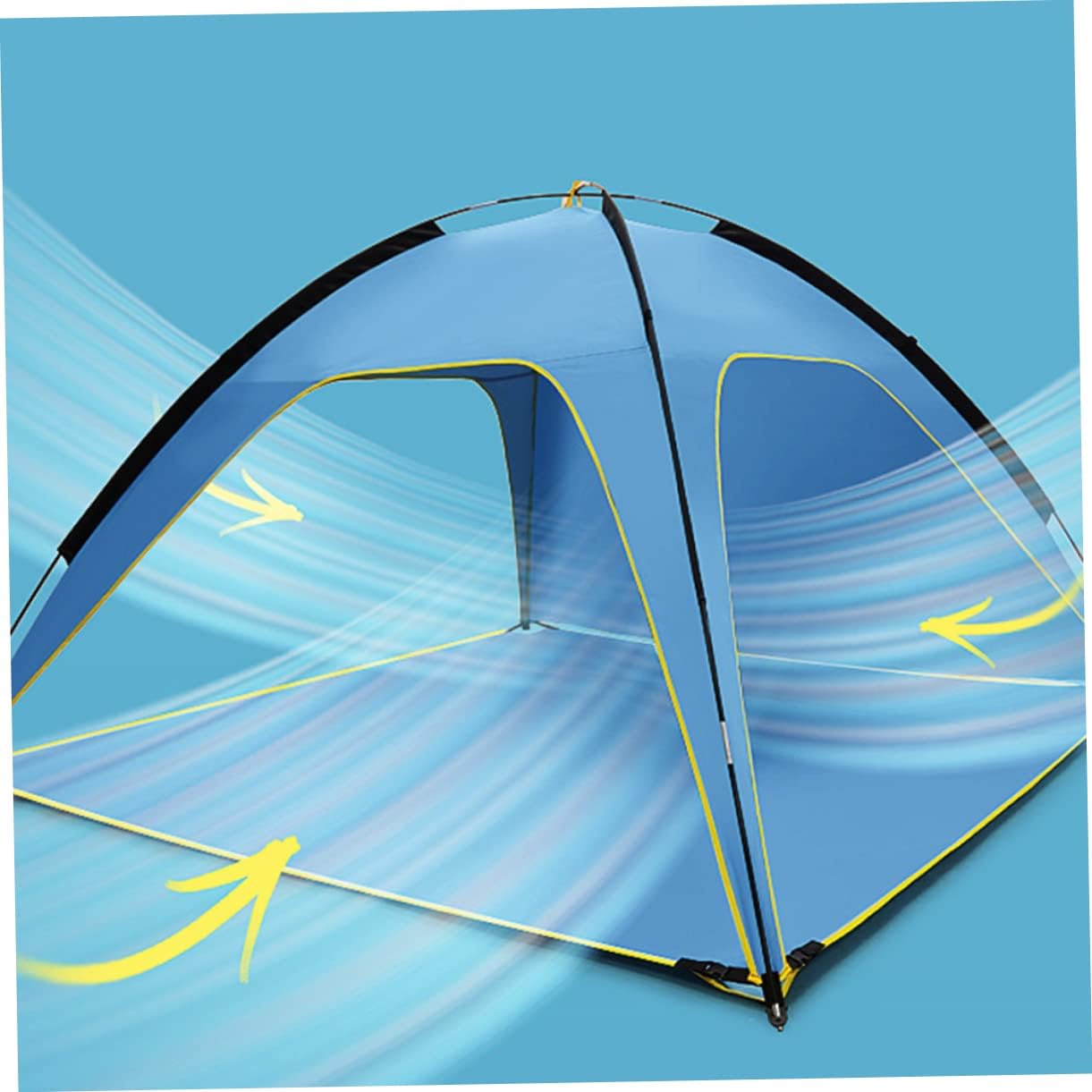 POPETPOP 1pc Outdoor Beach Camping Tent Spacious Sided Ventilated Canopy Shelter for Family Picnic Hiking and Travel Quick Setup Lightweight and Polyester Removable Groundsheet Upgraded