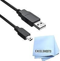 Vista 1 de Cable USB, compatible con cámara digital Canon EOS Rebel T7 DSLR y otros dispositivos, cable de transferencia de datos mini USB, cable de carga