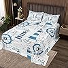 Erosebridal Lighthouse Bedspread Queen Size, Nautical Bedspread Quilt Set Anchor Rudder Coverlet Set for Kids Adult… 61TFJPeWKsS. SS100