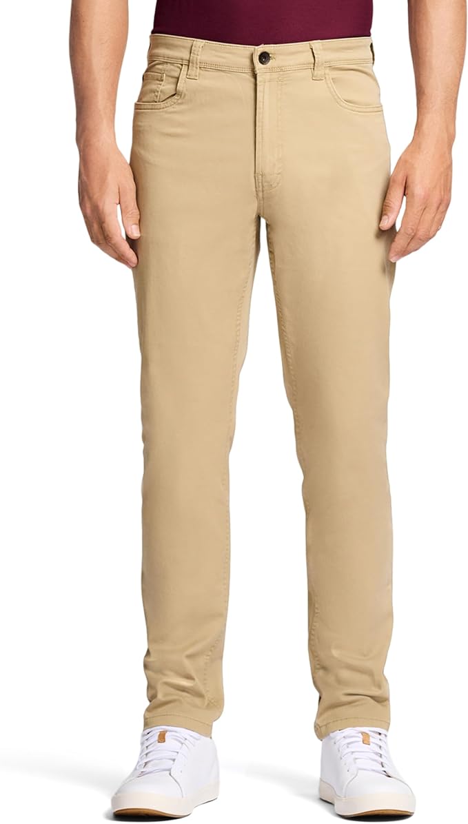 IZOD Men's Saltwater Stretch Twill 5 Pocket Straight Fit Chino Pant at ...