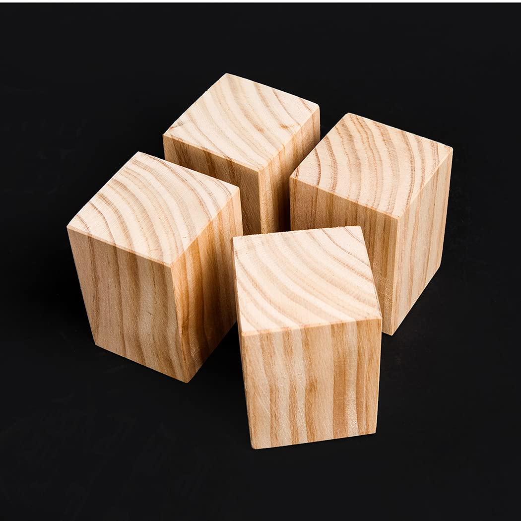 Elevadores de Madera para Camas, Elevadores de Muebles de Madera de 10 x 10 cm, Alturas de elevación de 3 a 20 cm, 4 Unidades | 15cm