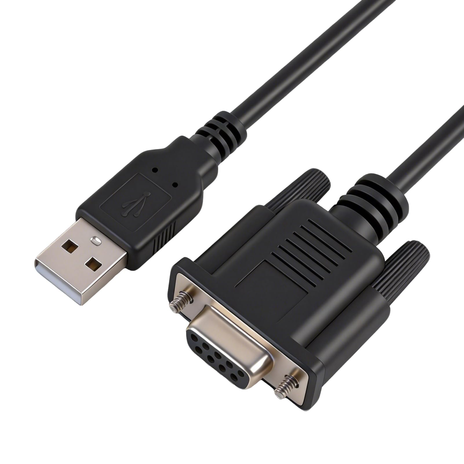 USB auf RS232 DB9 Buchse, Serieller USB RS232 Konverter, USB 2.0 auf 9-poliger COM-Port, kompatibel mit Windows Mac Linux für PLC CNC, Drucker, Scanner, Barcode, 2 Meter