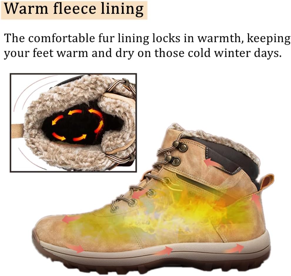 Winter Shoes Men's Snow Boots with Warm Lined Waterproof Non-Slip Hiking Shoes Outdoor Winter Boots image 5