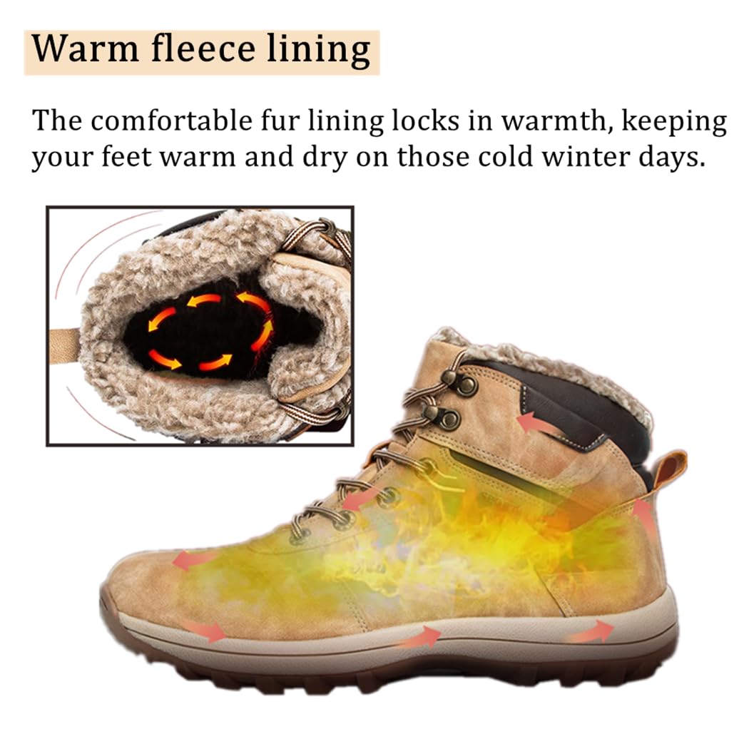 Zimowe śniegowce męskie buty zimowe wodoodporne buty turystyczne z ciepłą podszewką, antypoślizgowe buty trekkingowe do aktywności na świeżym powietrzu