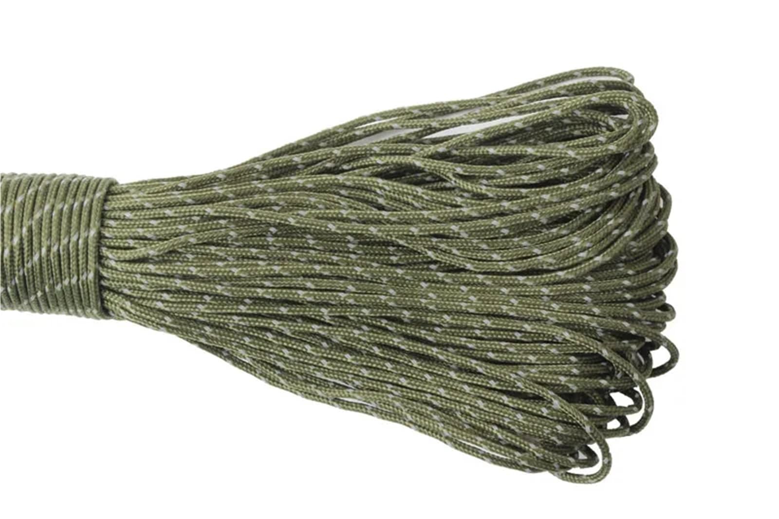 Paracord 2mm Reflective Paracord 3 Strand Core For Survival Parachute Cord Lanyard Camping(2mm green 01,50meters)