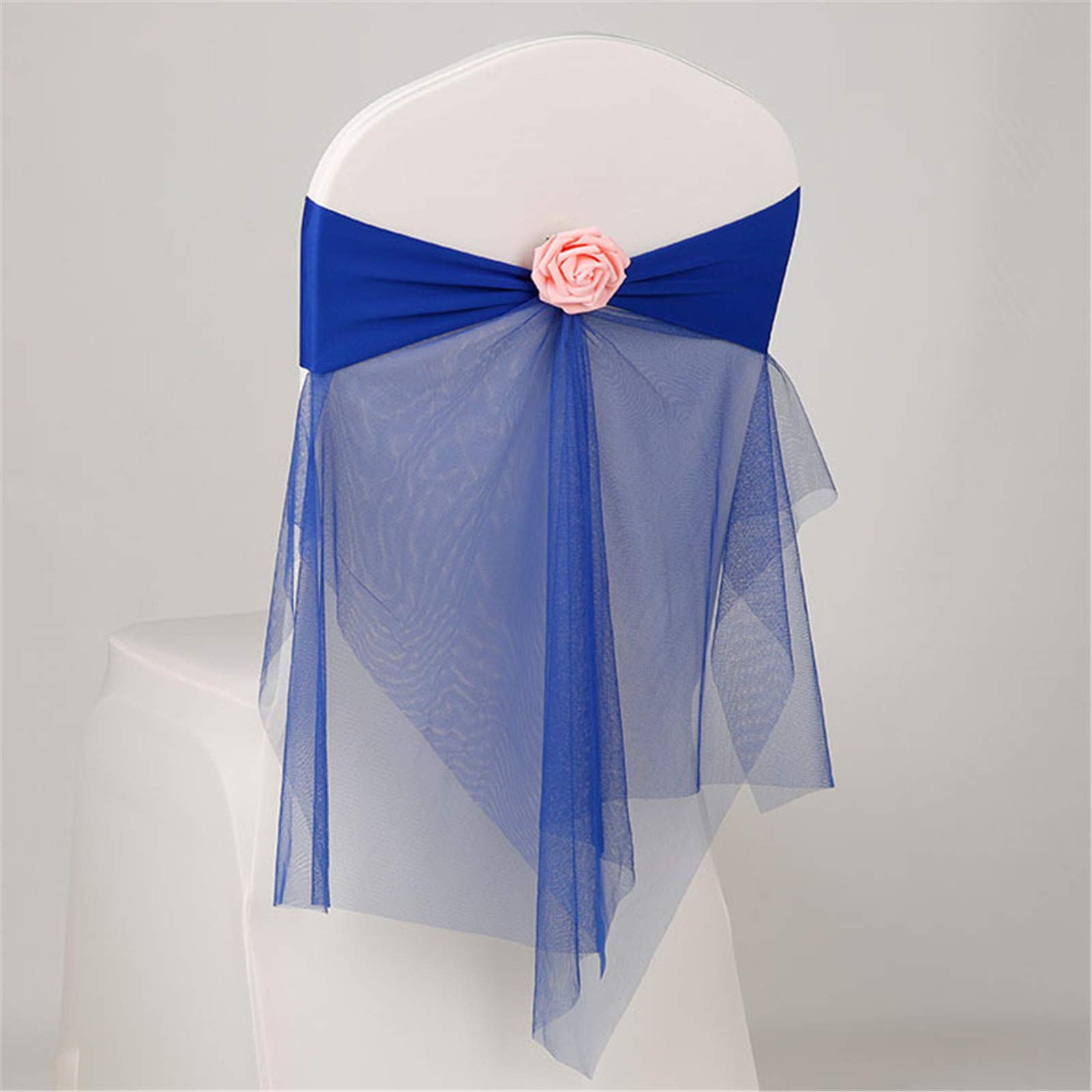 SWECOMZE Schleife Stuhlhussen Stuhl Schärpe Band Schleifenband Schleife Rose Dekorationen für Hochzeit Jahrestag Partys (Weiß,50 Stück)