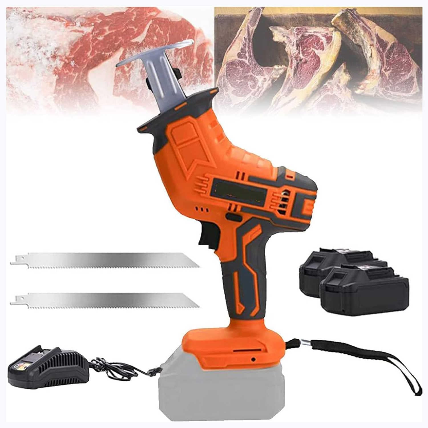 Cordless Bone Saw Machine,Professional Meat Saw Machine,Electric Bone Saw Butchers Saw, Electric Butchers Saw for Commercial Home, Multifunctional Bone Saw Machine for Frozen Meat Pork Fish Ribs