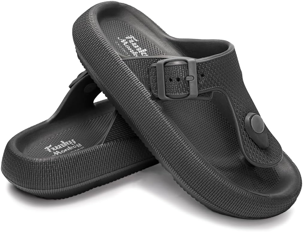 FUNKYMONKEY Thong Sandals Adjustable Buckle EVA Thick-Soled Flip Flops for Women and Men - Image 4