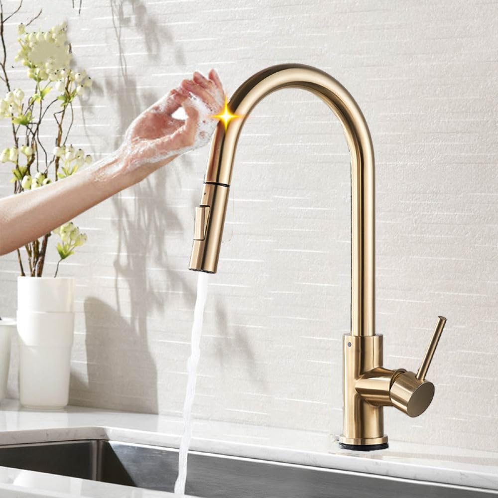 Touch Control d Kitchen Faucet - Setive Sensor Mixer Tap per cucina - Spazzola moderna d h - Design facile estraibile per la massima comodità