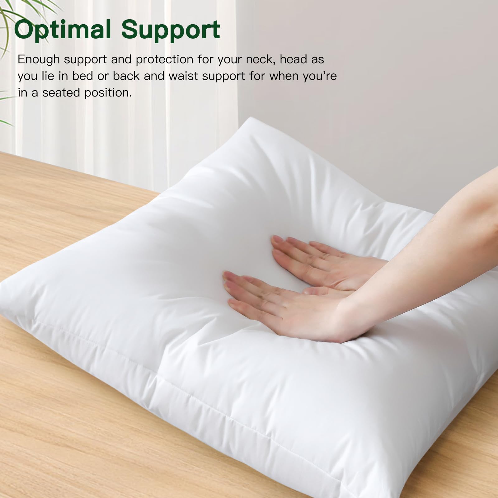 MIULEE 26x26 Inch Feather Down Pillow Inserts (Set Of 2) – Gusseted, Luxury Decorative Pillows For Sofa & Bed