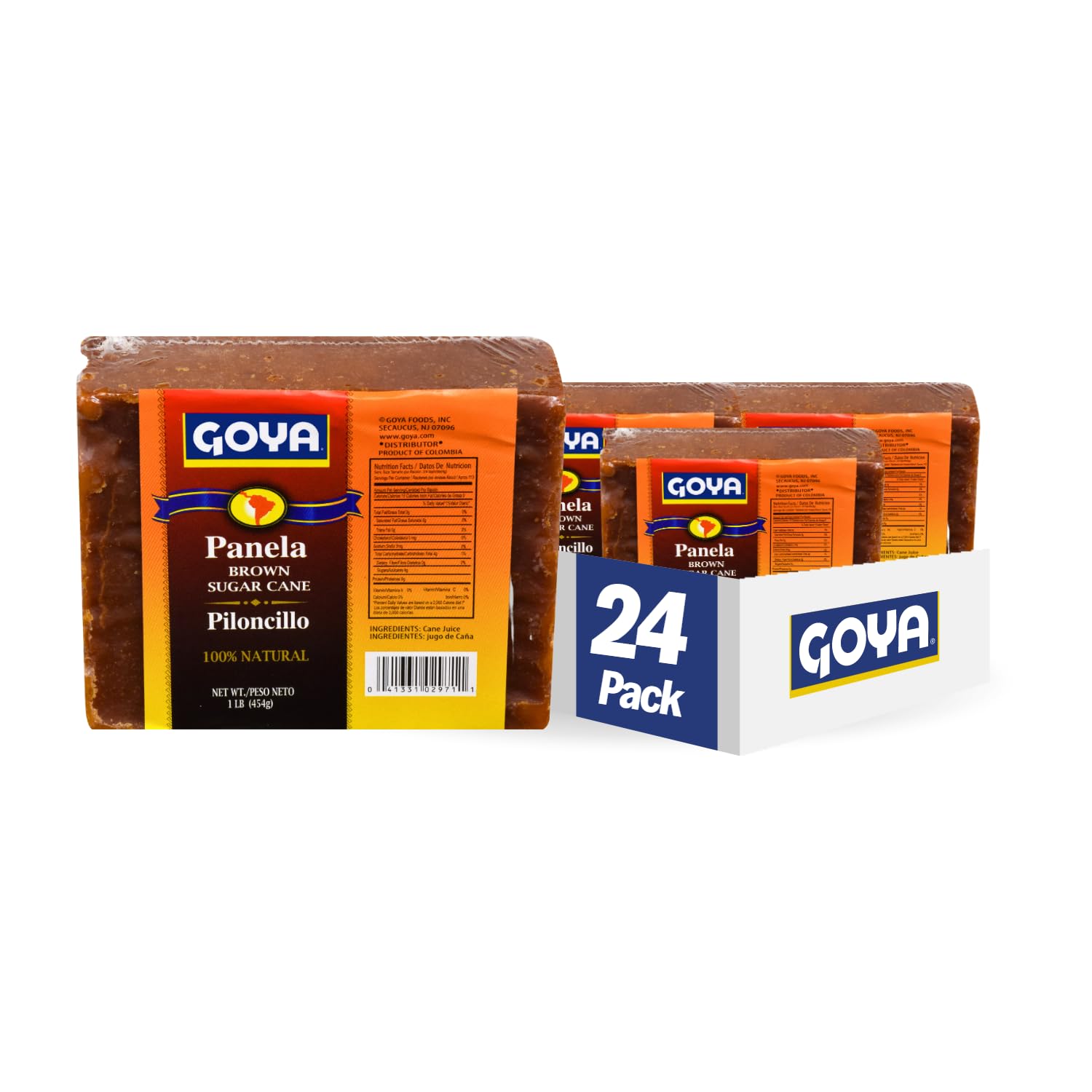 Goya Foods Panela Brown Sugar Cane, 16 Ounce (Pack of 24)