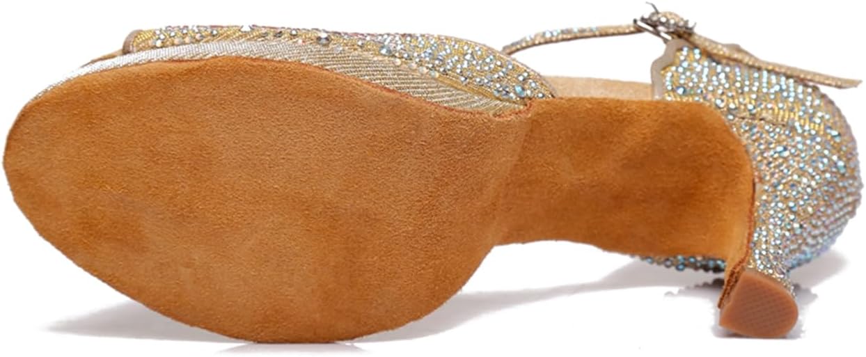 Women's Trendy Peep Toe Glitter Material Ballroom Tango Party Wedding Practice Performence Dance Shoes