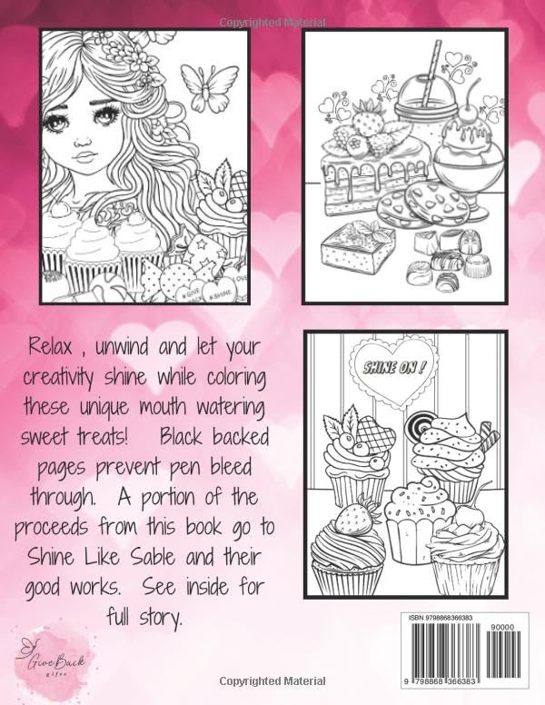 Vista 2 de Sable's Sweet Treats Coloring book for Adults Teens and Children