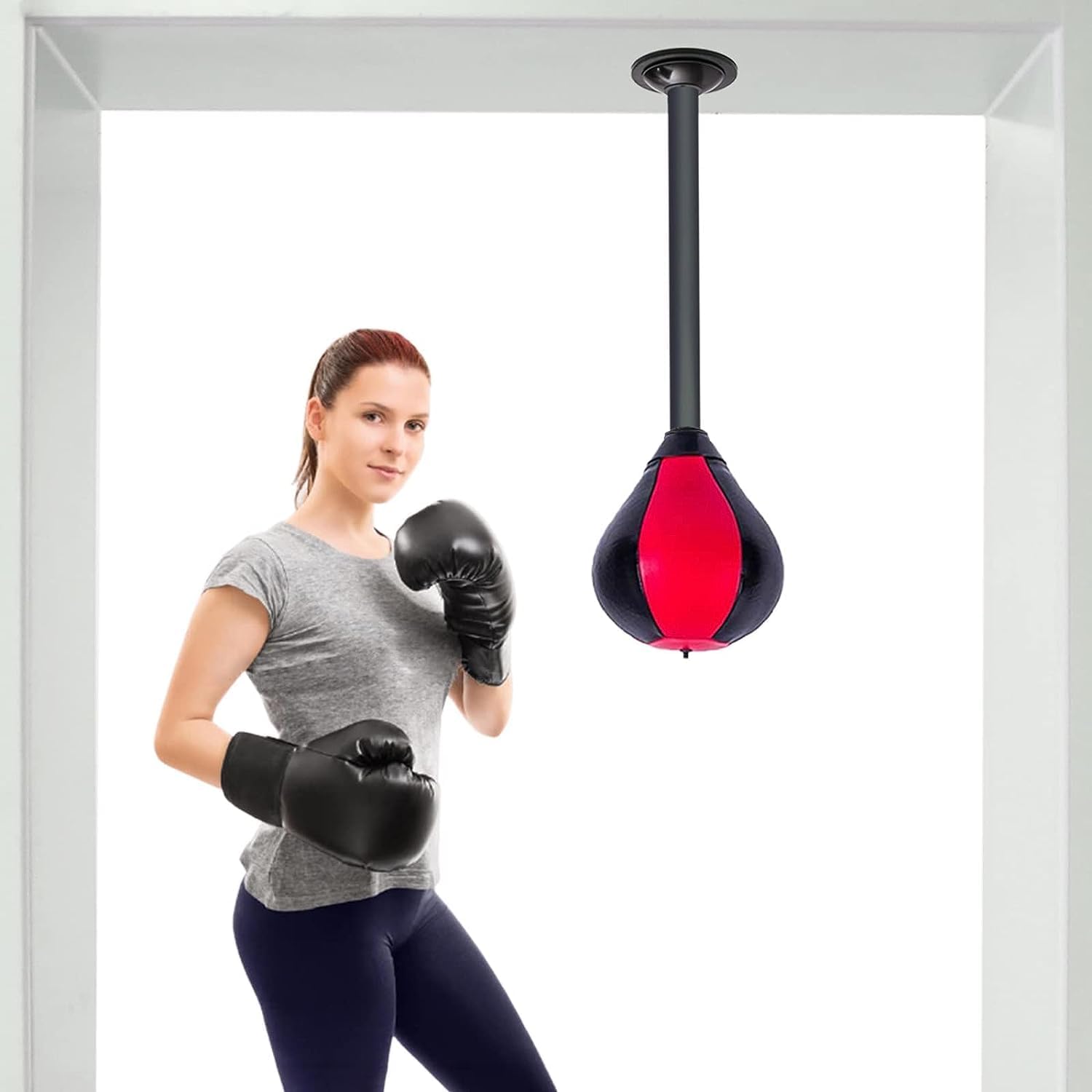 Speed Bag for Boxing, Boxing Bags for Adults Hang on Wall, Home Office Boxing Speed Bags for Doorway Entrance, Men Women Cardio Kickboxing Fitness Training