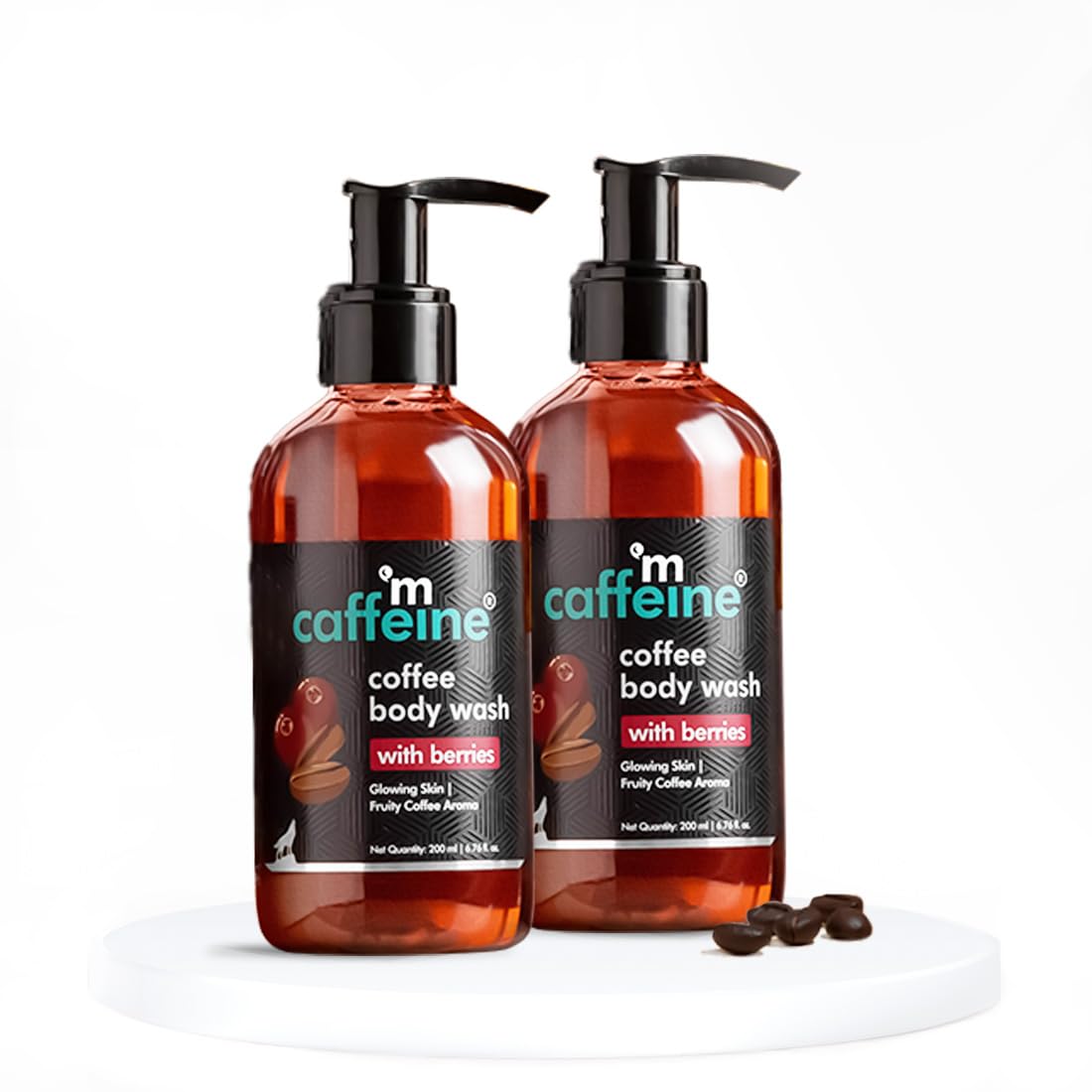 mCaffeine Coffee Body Wash with Berries – Value Pack of 2 | Sweet & Vibrant Berry Aroma | Vit C & E Rich Body Cleanser for Supple Skin | Shower Gel…