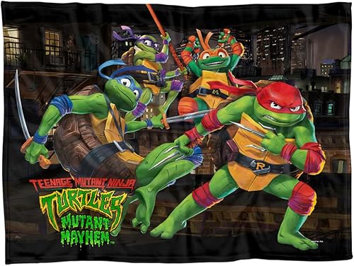 Miniatura 9 de LOGOVISION Teenage Mutant Ninja Turtles Mutant Mayhem Blanket, 36"x58" Nightly Rooftop Escapade - Manta polar