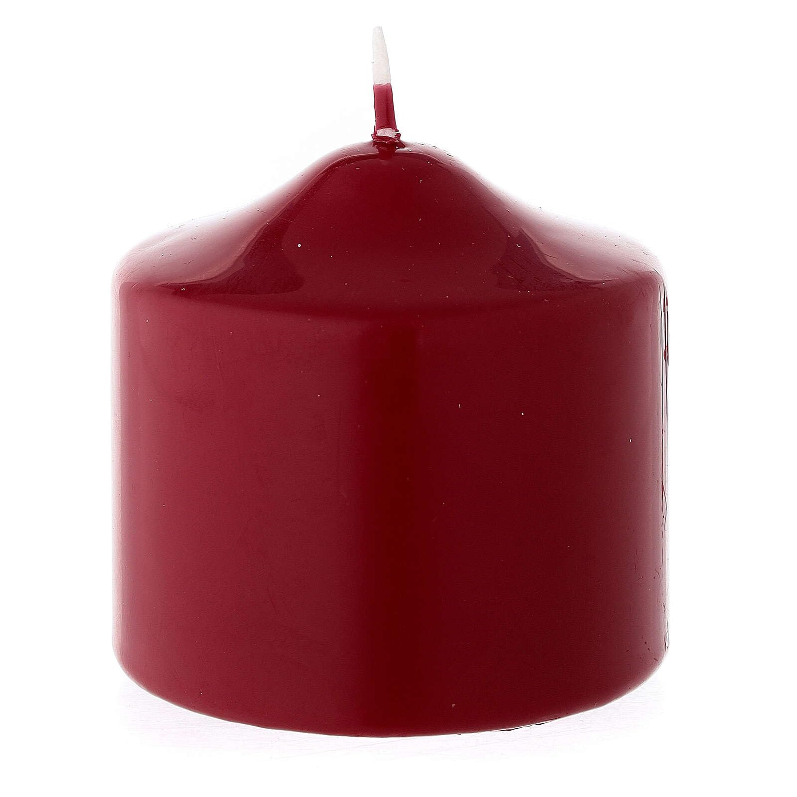 Matte Dark red Christmas Candle 80x80 mm