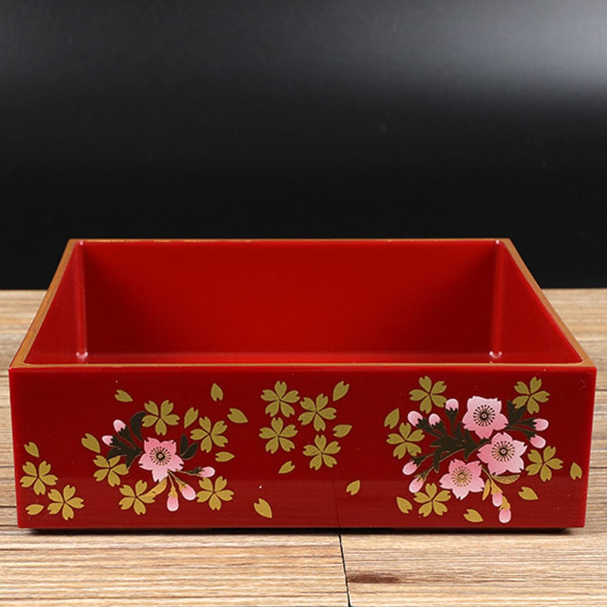 Uonlytech Caja de Sushi Estilo Japonés de Tres Capas, Plástico Rojo