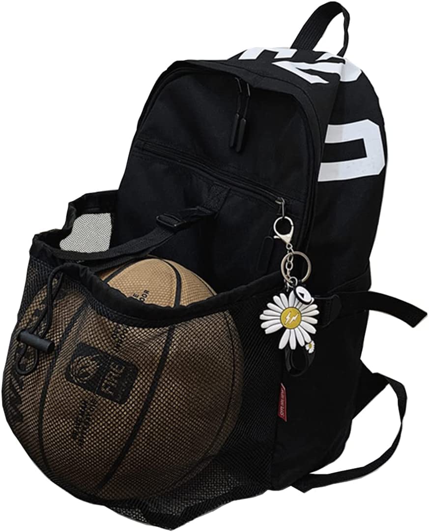 MAKINGTEC Basketball Backpack, Youth Football Bag, Large Sports Bag With Ball Compartment for Men Women Boys Girls, Basketball, Soccer, Volleyball, Rugby Unisex Sports Backpack (Black)