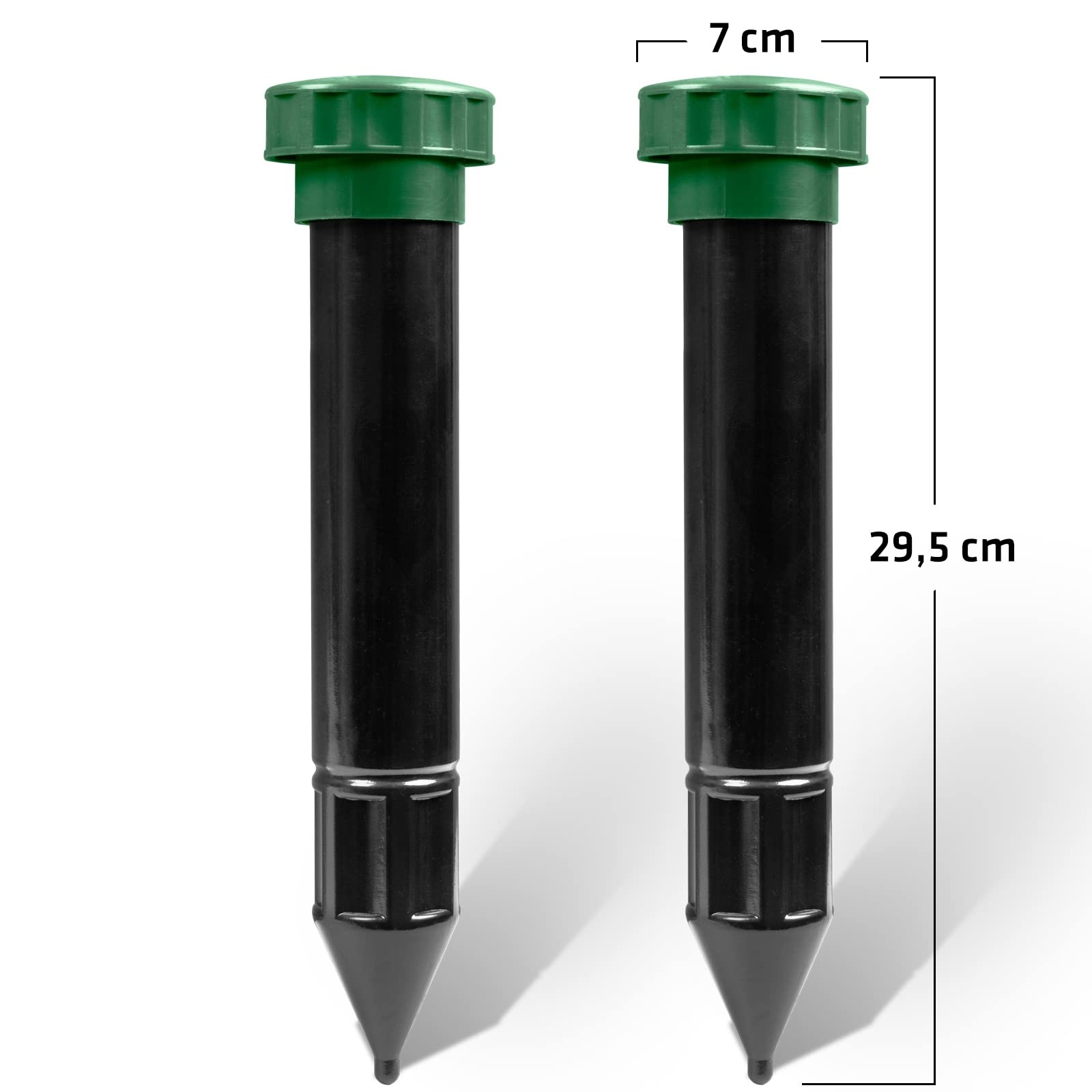 GARDIGO® Maulwurf Vertreiber Basic 2er Set | Maulwurfschreck 400-1000 Hz für ca. 700m² | Maulwurfabwehr für den Garten | Einfacher Batteriewechsel durch Batteriewechselzylinder | Wühlmausschreck