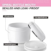 Vista 3 de 8 Oz (250ml) White Plastic Cosmetic Jars with Inner Liners and Dome Lids Refillable Make-up Cosmetic Containers Pot Case for Scrubs Oils Salves