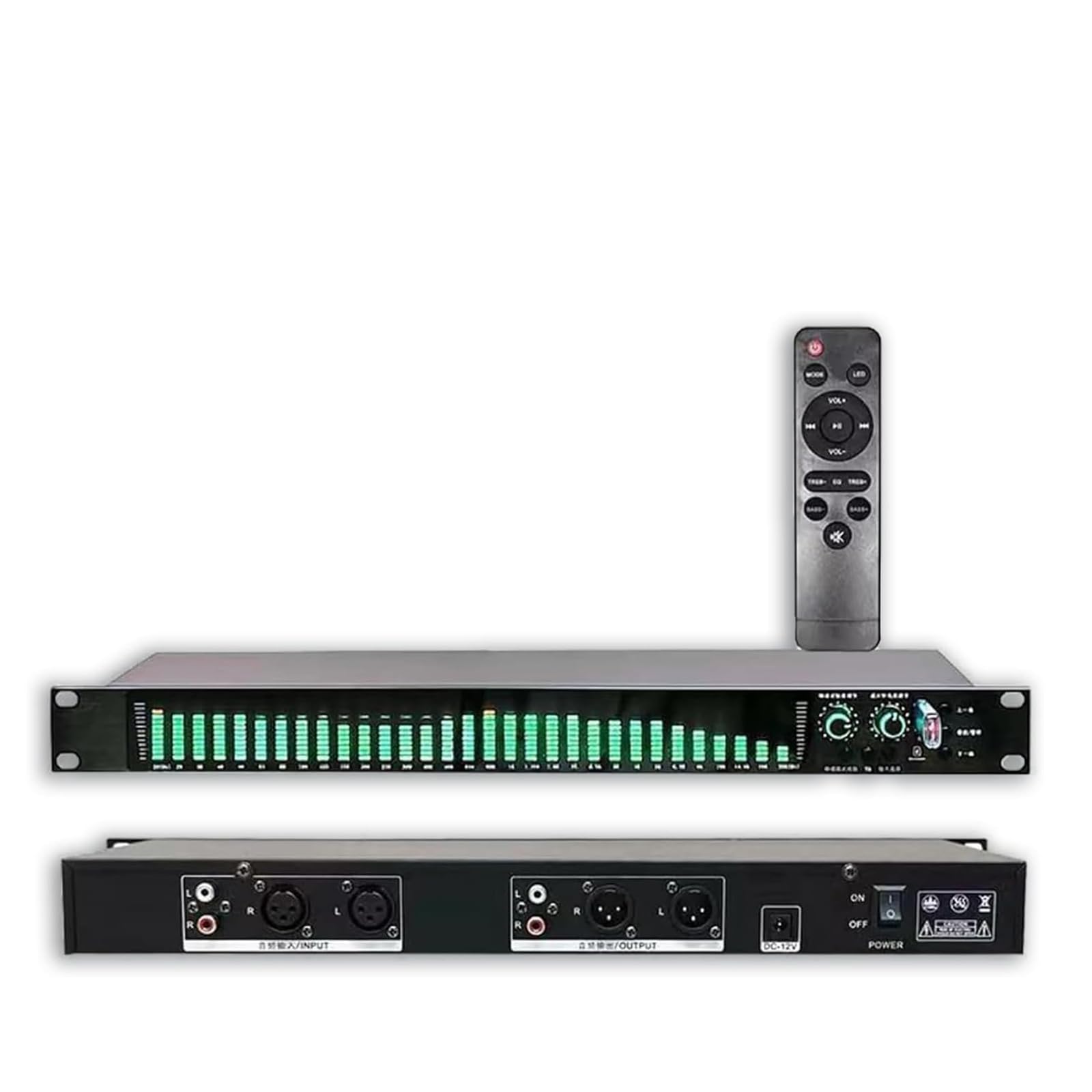 MObyat Ecualizador Digital De 31 Bandas, Ecualizador Gráfico De Audio Estéreo, con 21 Efectos Preestablecidos, Ajuste De Graves/Medios/Agudos, Reducción Automática De Ruido