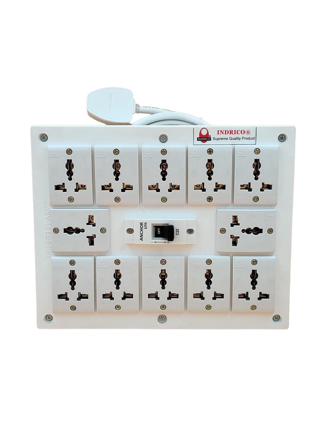 INDRICO PVC 2000W 12 Way Extension Board with Universal Sockets MCB and Long Wire (Pack of 1, White) (10 meter Cable) (B09P64QPM1) Amazon Price History, Amazon Price Tracker