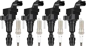ECCPP UF491 Ignition Coils and Iridium Spark Plugs Set (4-piece)