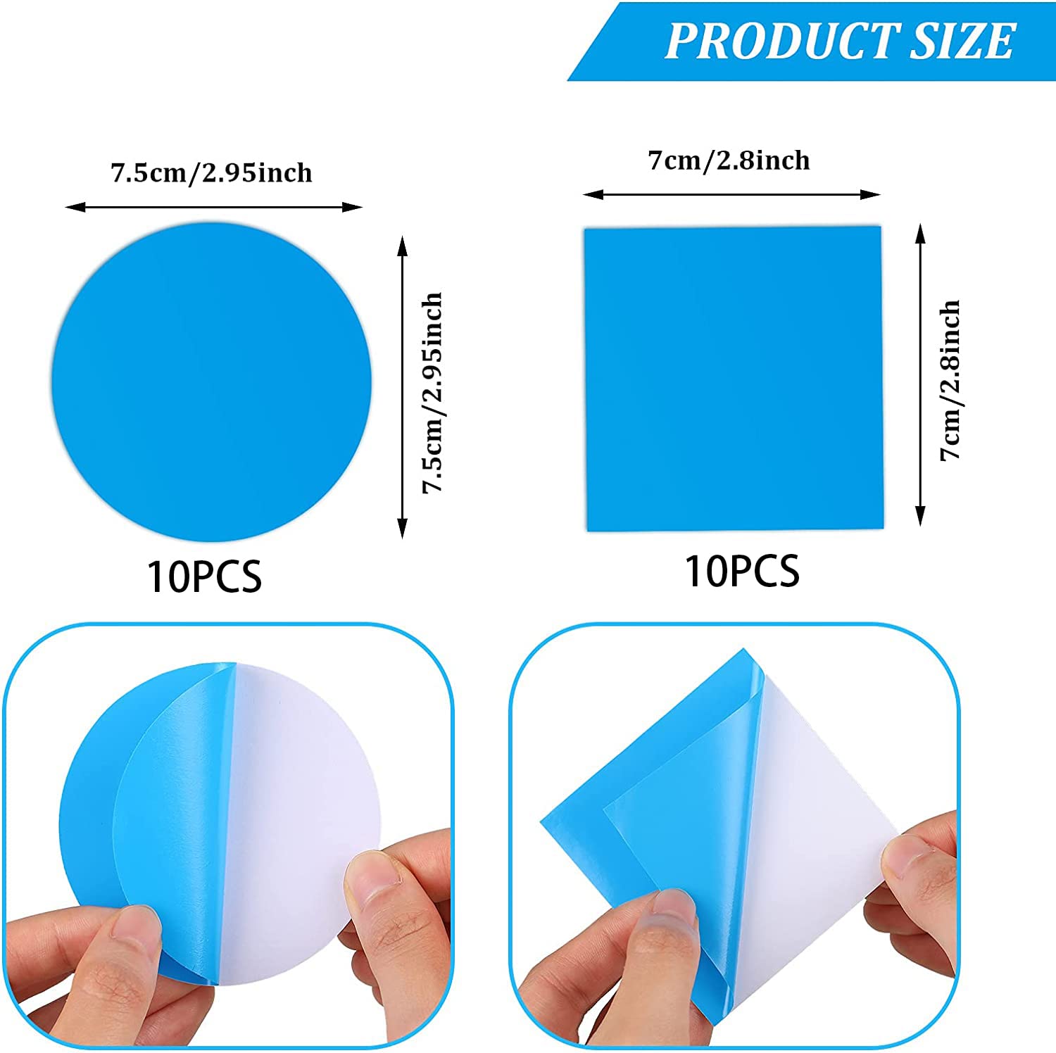 YCVSKY 20 stuks zelfklevende zwembadpleisters voor onderwater, zelfklevende reparatiepleisters voor zwembad, pvc-zwembadreparatieset, zwembadpleisters, zelfklevend, voor waterbed, opblaasbare banken/zwembaden