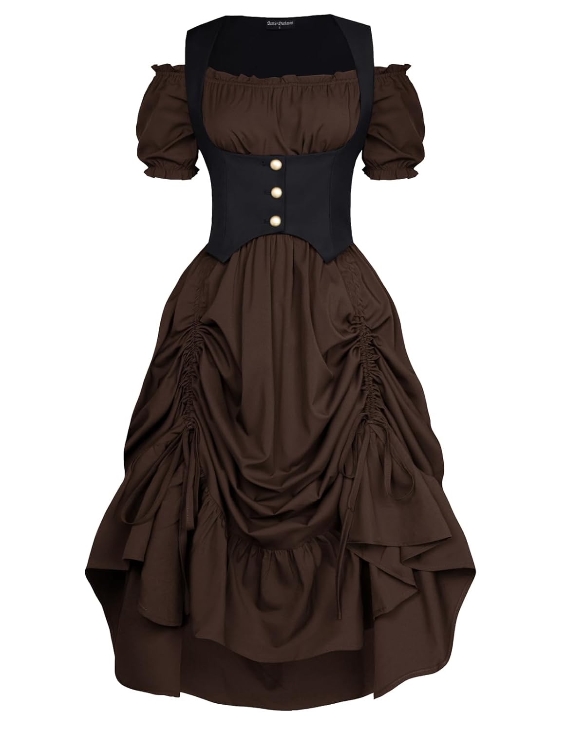 SCARLET DARKNESS Renaissance Costume Women Steampunk Corset Dress Medieval Ren Faire Dress