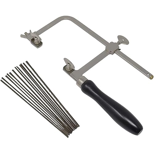 GERMAN STYLE JEWELERS SAW FRAME with 144 ASSORTED JEWELERS SAW BLADES