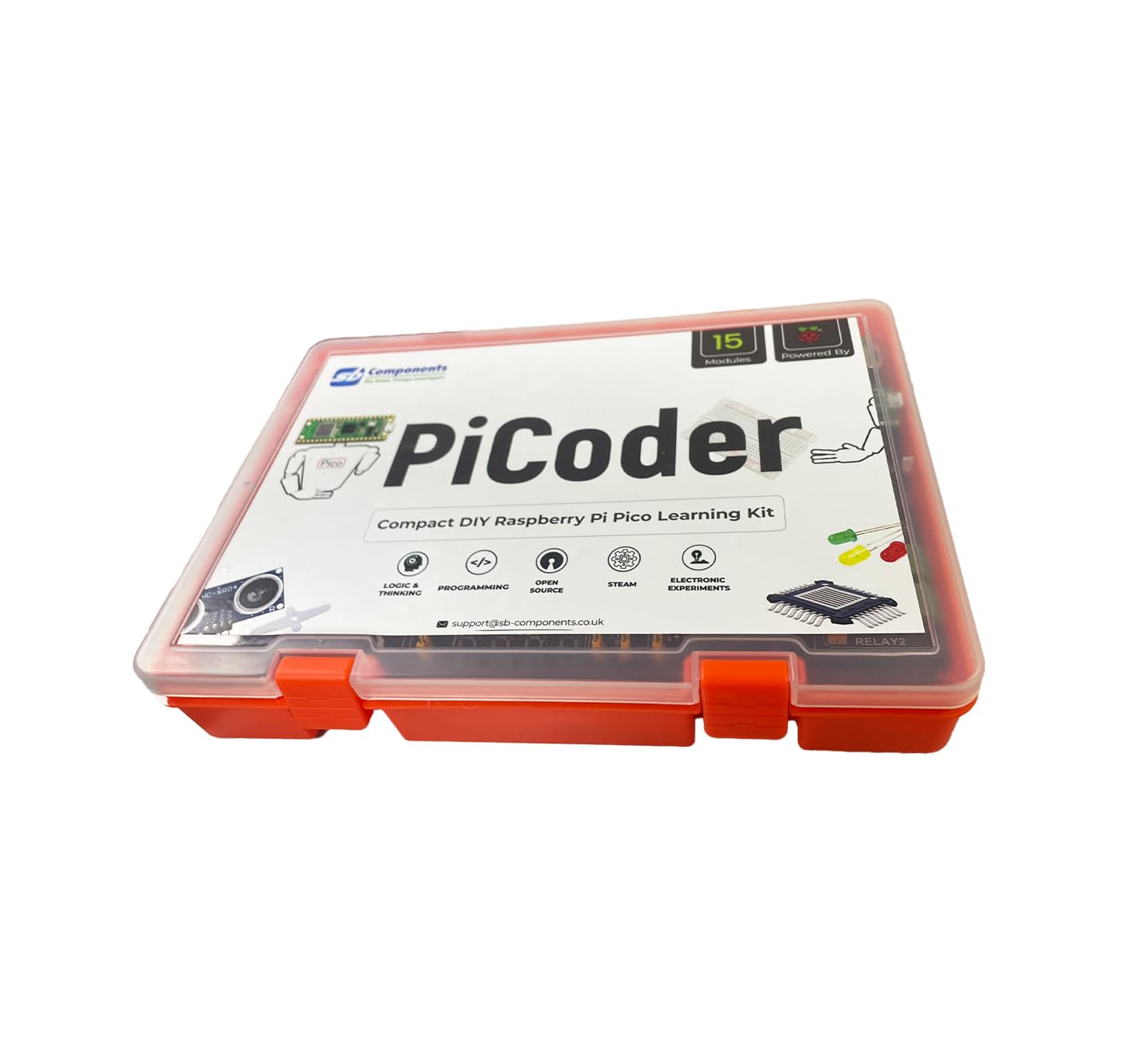 PiCoder Raspberry Pi Pico Kit Compatto FAI DA TE per Programmazione e Apprendimento Python, Codifica Grafica ed Elettronica STEM - LCD 3.2" Incluso