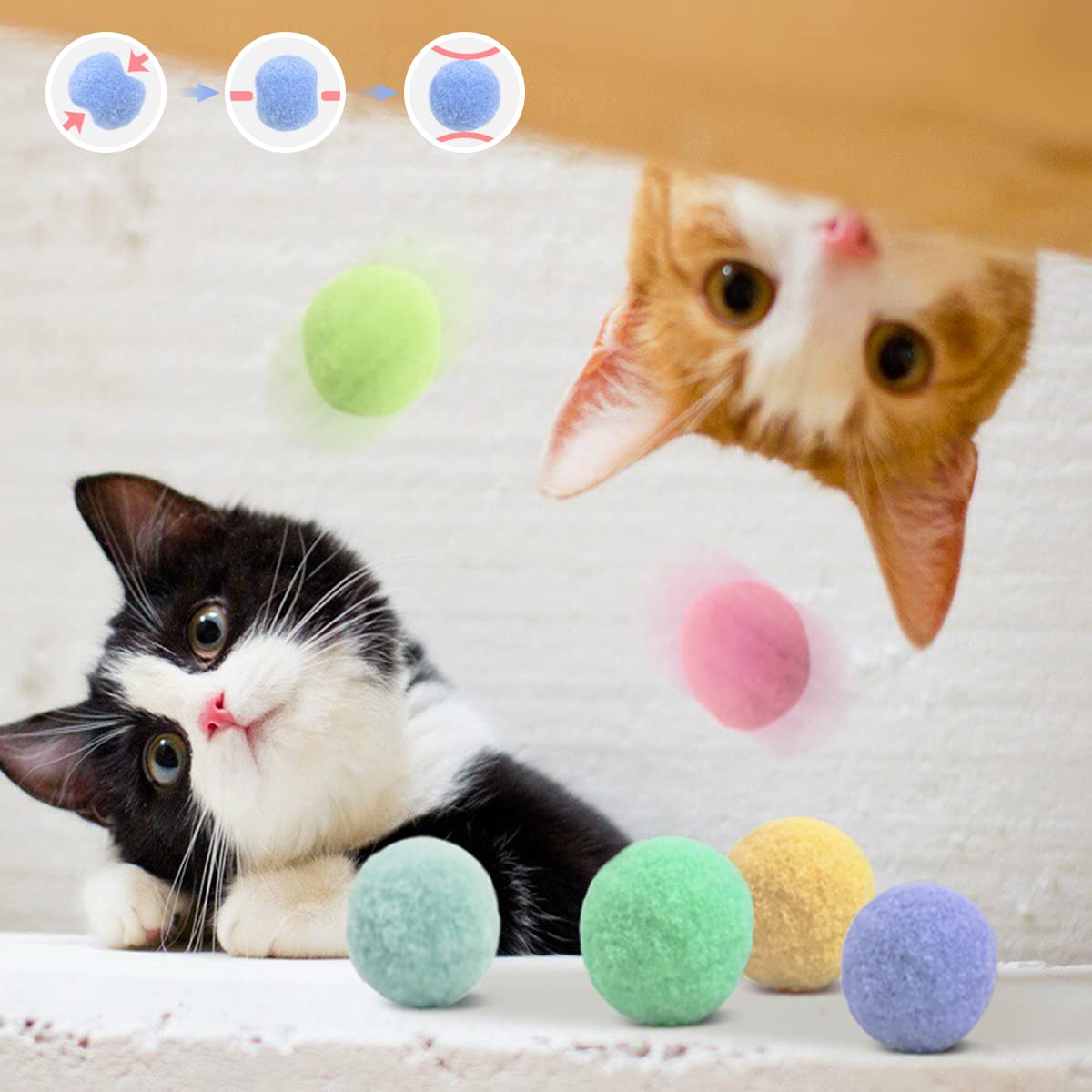 Ojos Manualidades AUEAR, Paquete De 10 Bolas De Fieltro De Lana