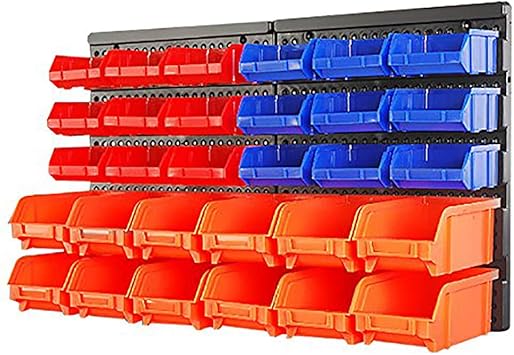 Amazon Life Mart 部品収納ケース 30p ツールボックス キャビネット パーツボックス 壁掛け 伝票 ネジ ナット ワッシャー 小物 収納 有孔ボード 工具箱 収納ケース