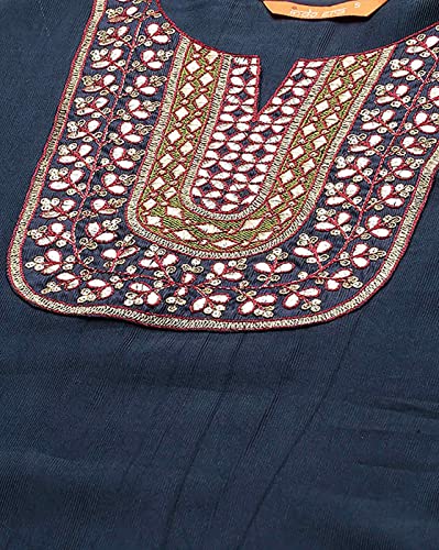 Image of INDO ERA Women's Cotton Blend; Organza & Rayon Kurta Palazzo With Dupatta Set