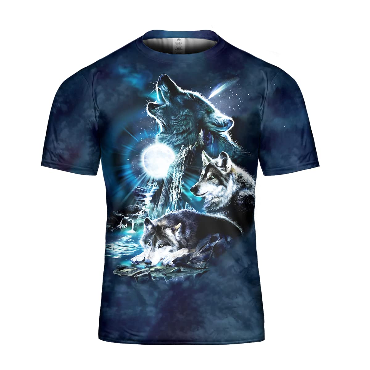 MoonM Mens T Shirt with Tie Dye Leopard Adult Who Love Animal Wolf Tiger Owl 3D Graphic Tee for Women
