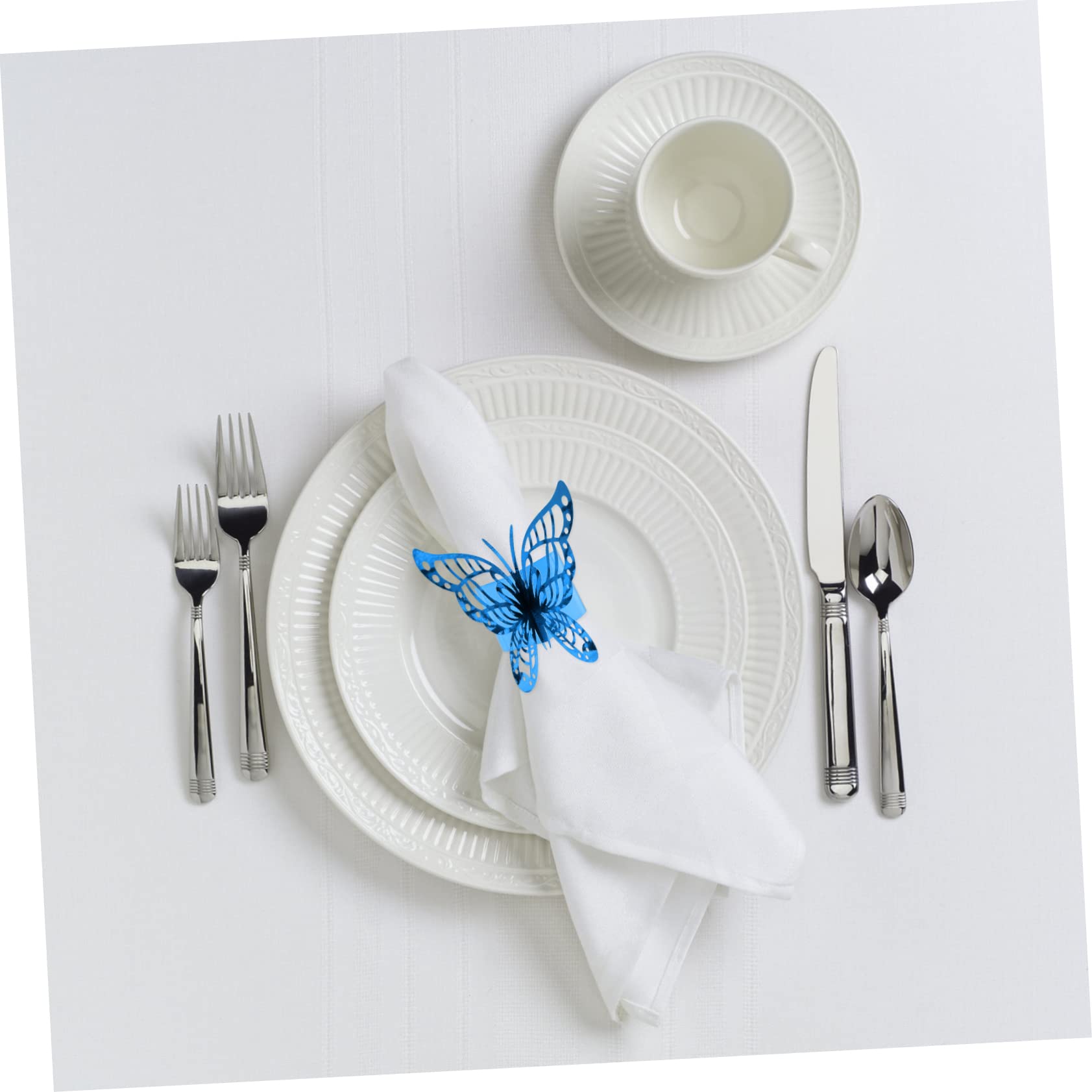 Zerodeko 150pezzi Pz Portatovaglioli Carta Forma Di Farfalla Per Matrimonio Compleanno e Feste Decorazione Elegante Per Tavola Di Accessori Festivi Perlato