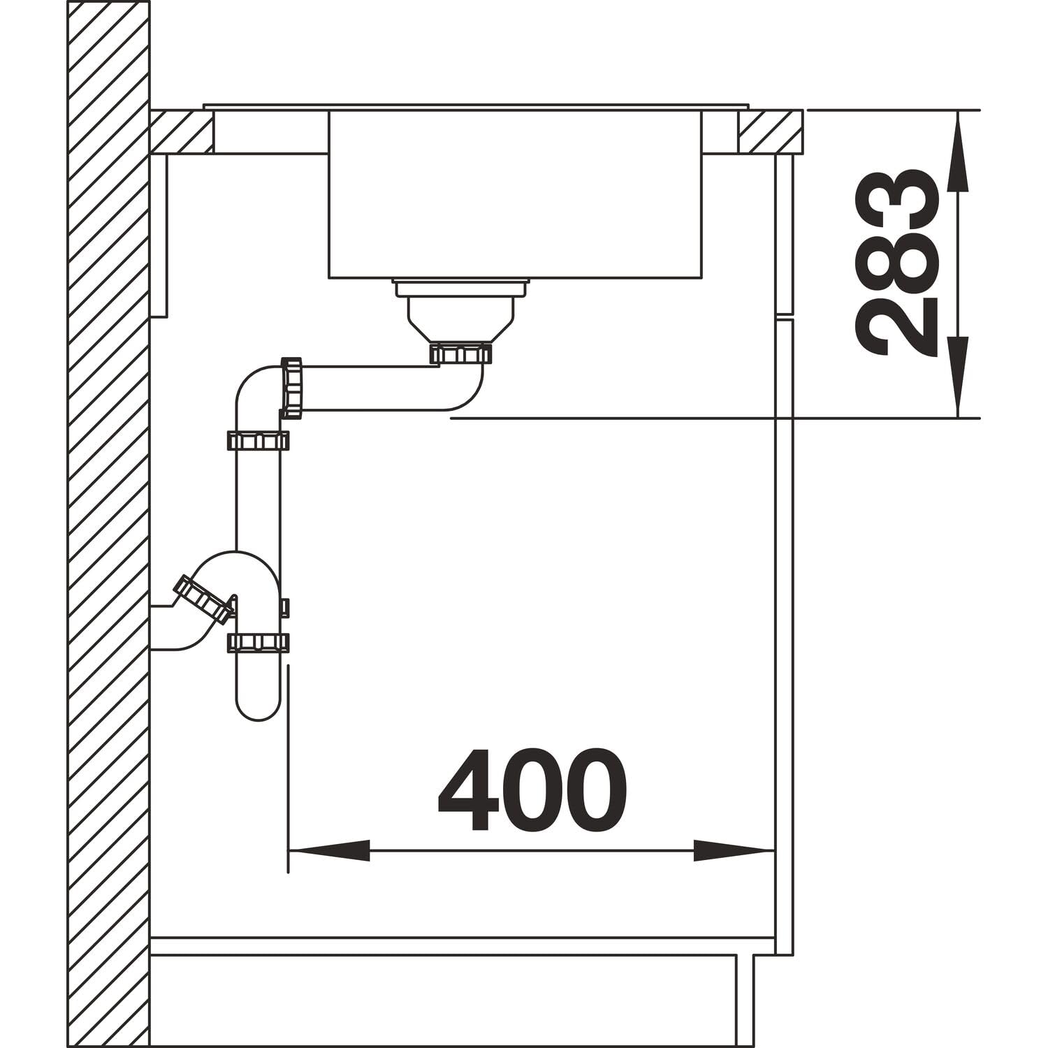Blanco 525322 | Évier de cuisine en acier inoxydable DANA 45 | Couleur/Finition : Acier brossé